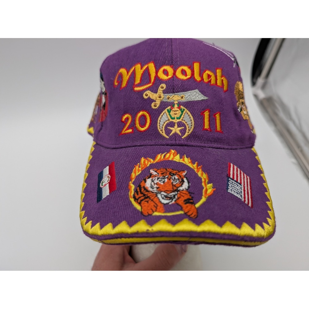 Moolah Shrine Circus 2011 Purple Embroidered Baseball Cap Hat Chestnut One Size